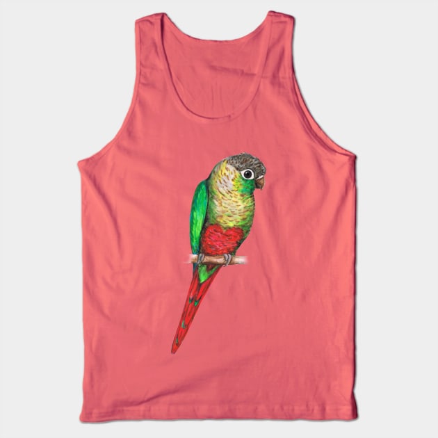 Conure with a heart on its belly Tank Top by Bwiselizzy